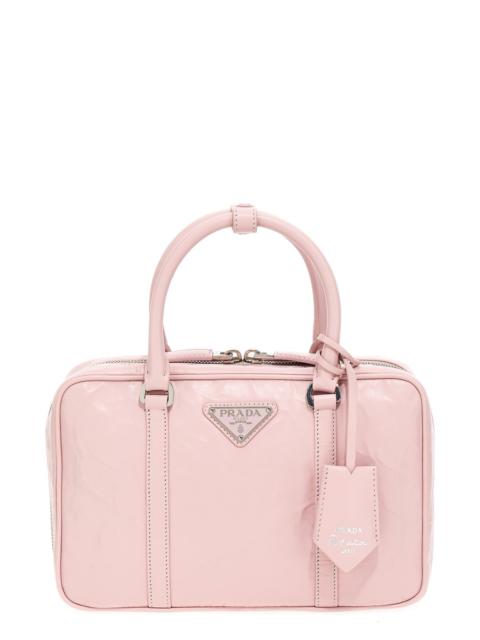 Prada - Women's Small Antique Nappa Top Handle Bag - Pink - Leather