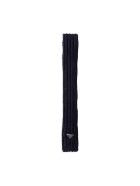 Prada triangle-logo wool scarf