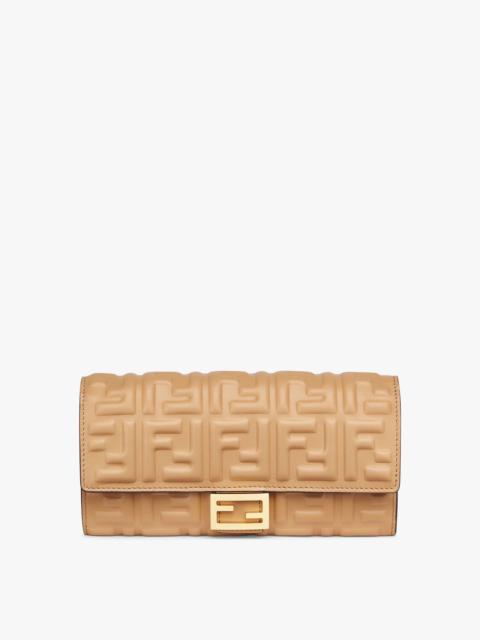 Beige nappa leather wallet