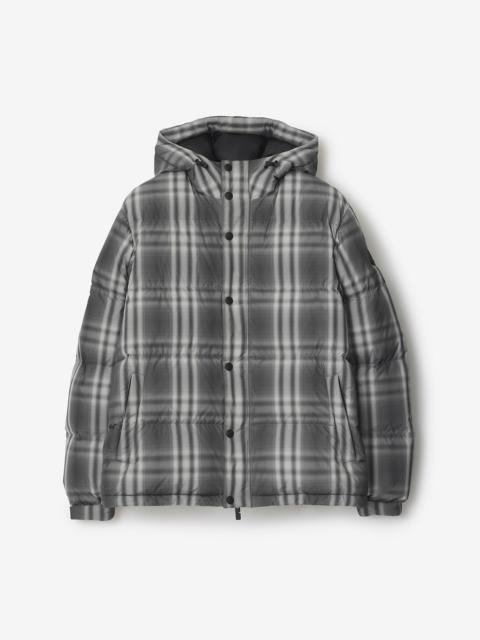 Burberry Ombré Check Hooded Puffer Jacket