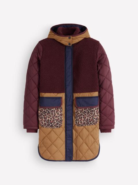 BODEN Borg Mix Coat-Deep Wisteria