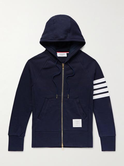 Thom Browne Slim-Fit Striped Loopback Cotton-Jersey Zip-Up Hoodie