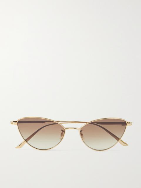 Oliver Peoples + Khaite 1998c Cat-eye Gold-tone Sunglasses