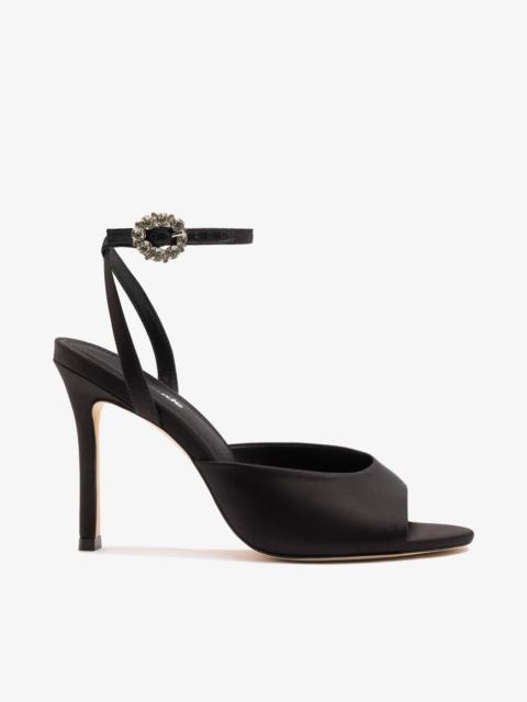 Larroudé Jasmine Sandal Black Satin