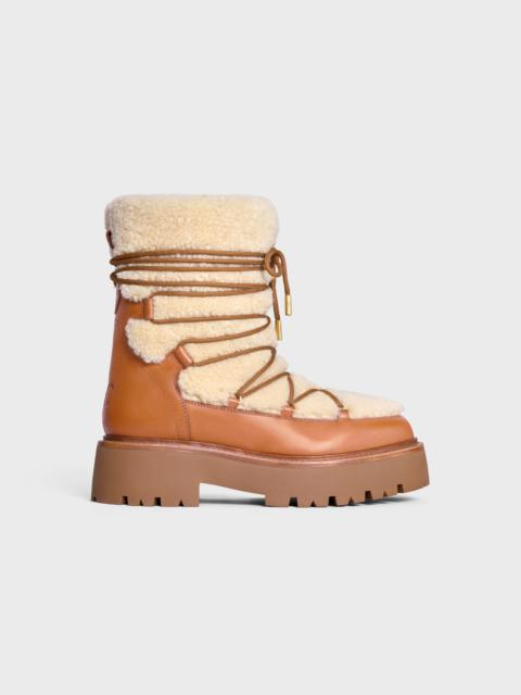 CELINE CELINE BULKY LACE-UP BOOT in SHEARLING AND CALFSKIN