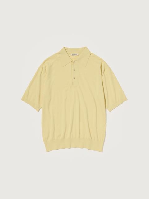 AURALEE GIZA HIGH GAUGE KNIT POLO