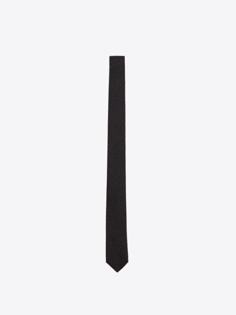 SAINT LAURENT striped tie in wool and silk jacquard
