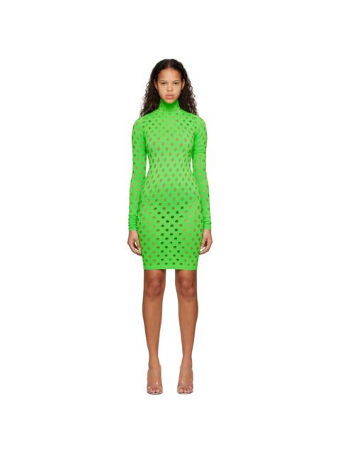 MAISIE WILEN Green Perforated Minidress