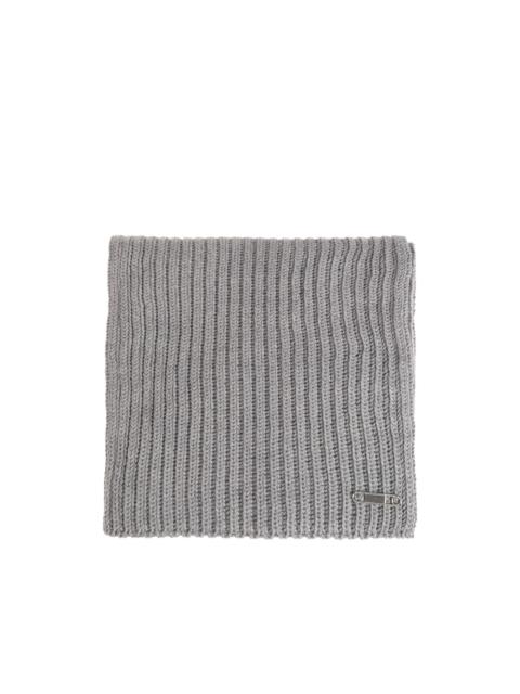 Givenchy logo-plaque ribbed-knit scarf