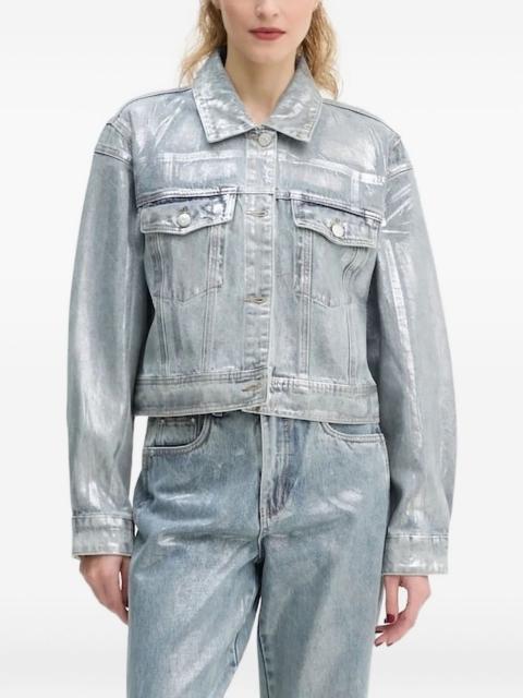 GESTUZ metallic-effect denim jacket