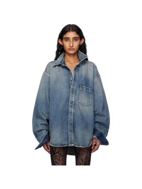BALENCIAGA Blue Faded Denim Shirt