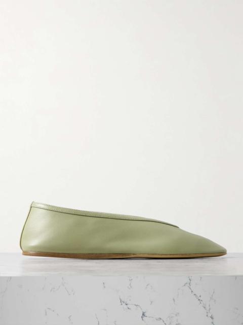 LE MONDE BÉRYL Luna leather ballet flats Green