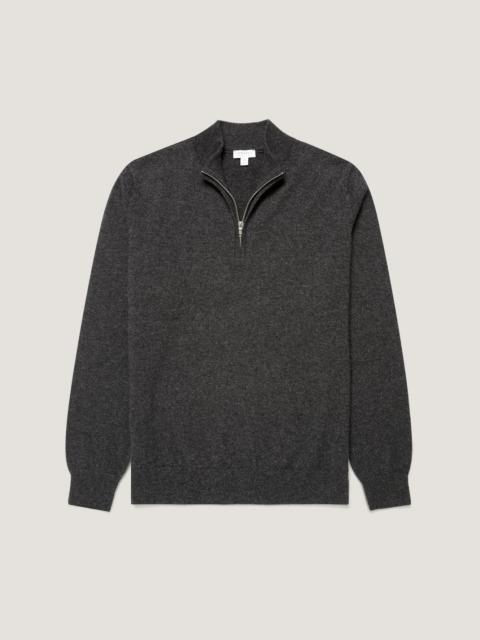 Sunspel Cashmere Half Zip Jumper