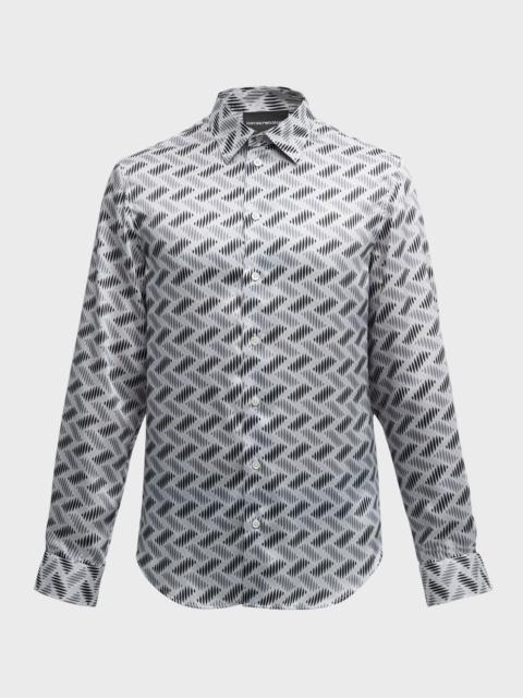 Men's Geometric-Print Sport Shirt