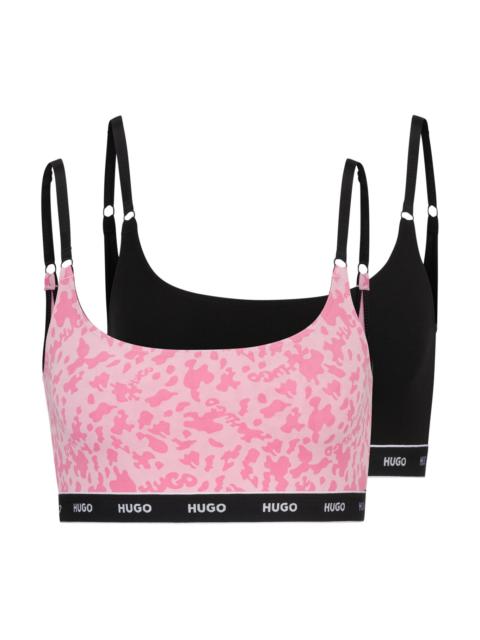 HUGO TWO-PACK OF STRETCH-COTTON BRALETTES WITH LOGO UNDERBANDS