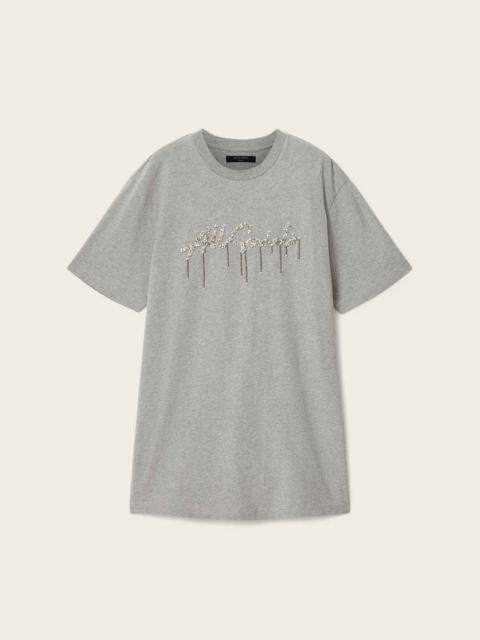 ALLSAINTS CHAINS EMBELLISHED T-SHIRT MINI DRESS