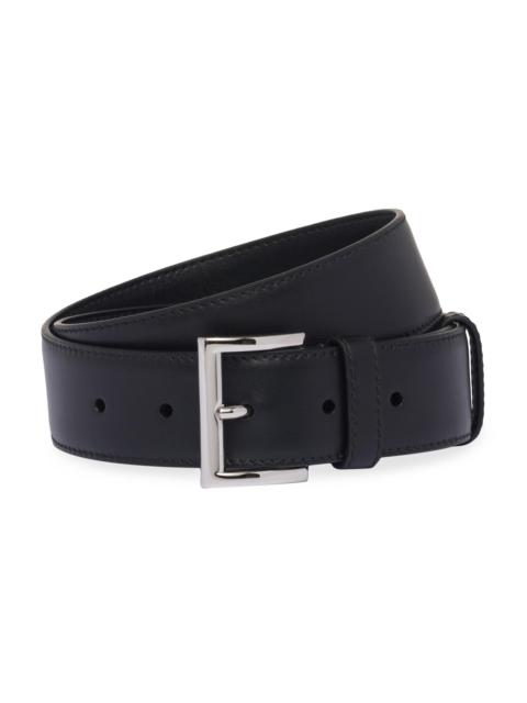Prada Women's Leather Belt - Black Silver