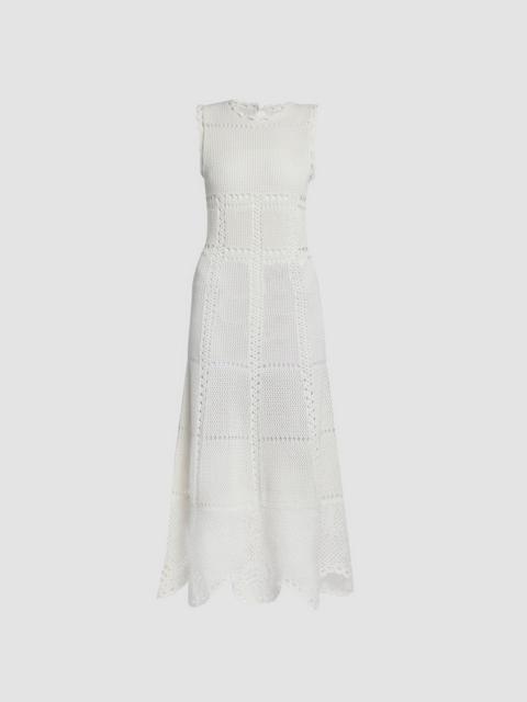 Erdem COTTON CROCHET FLARED MIDI DRESS