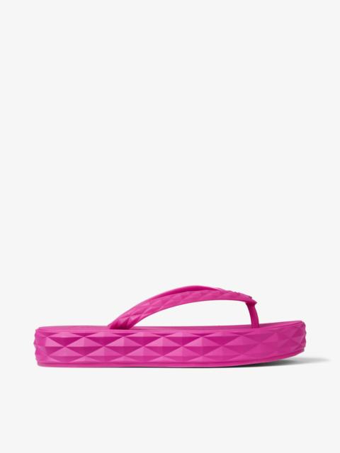 JIMMY CHOO Diamond Flip Flop Fuchsia Rubber Flats