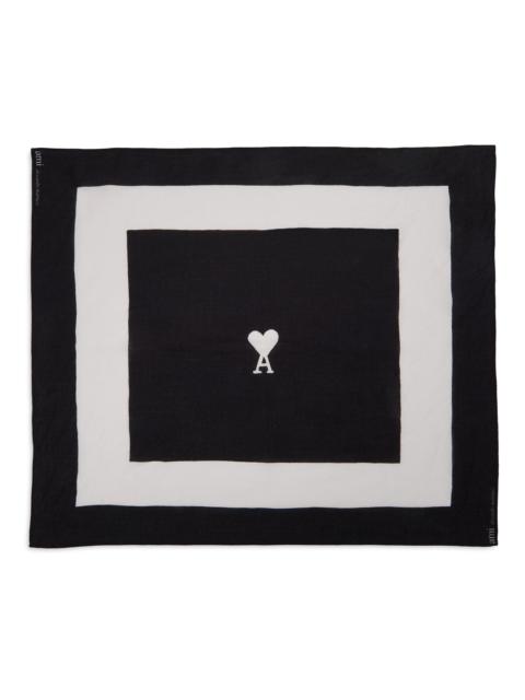 AMI Paris Men's Ami de Coeur Logo Printed Scarf - Noir