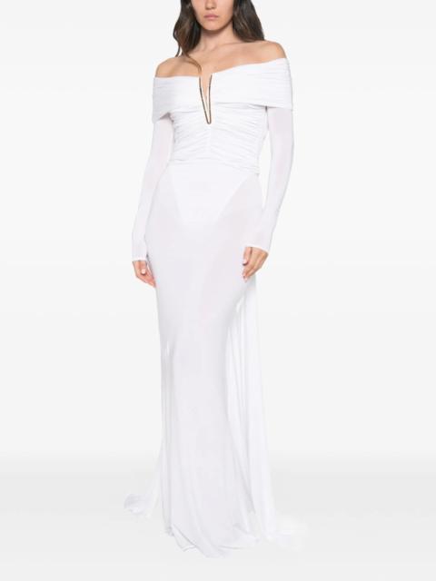 ELISABETTA FRANCHI Elisabetta Franchi Off-the-shoulder Ruched Maxi Dress