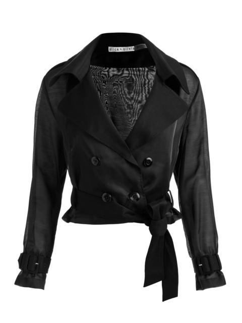 Alice + Olivia KEITH SHEER COMBO CROPPED TRENCH