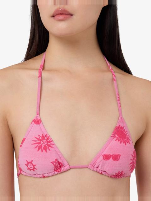 Moschino TRIANGLE BIKINI TOP IN TERRY CLOTH