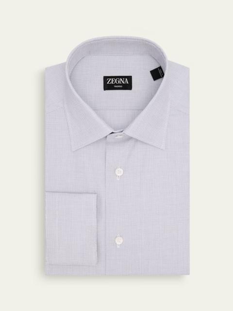 ZEGNA Men's Micro-Check Trofeo Cotton Dress Shirt