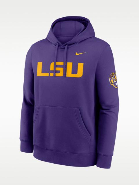 Nike LSU Sideline Club Men's Nike College Pullover Hoodie