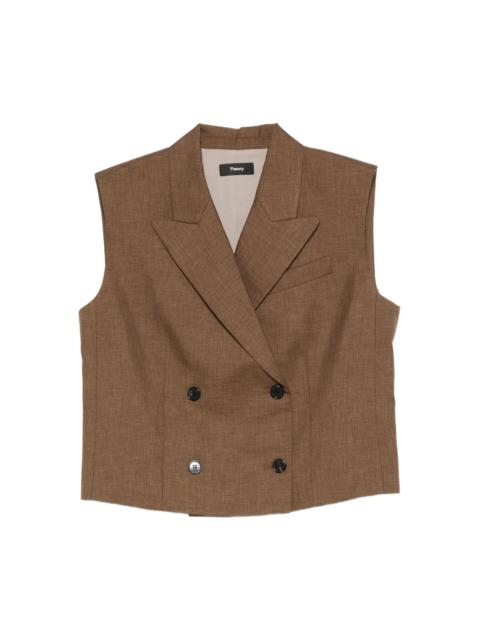 double-breasted sleeveless waistcoat