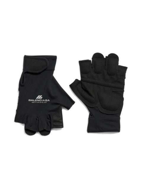 BALENCIAGA Activewear Open Finger Gloves in Black