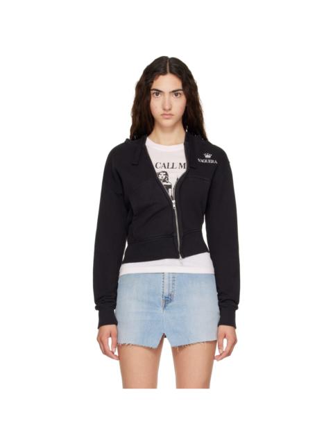 VAQUERA Black Twisted Zip Hoodie