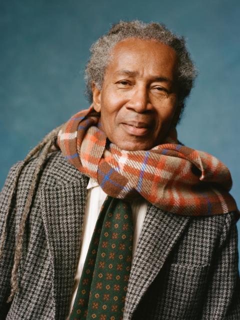 Drake's Brown and Red Check Wool Scarf