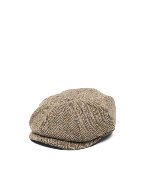 EMPORIO ARMANI herringbone-pattern baker boy hat