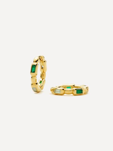 MISSOMA 18ct Gold-Plated Molten Gemstone Baguette Small Hoop Earrings