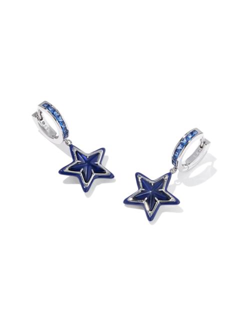 KENDRA SCOTT Cassidy Silver Enamel Huggie Earrings
