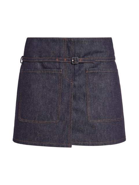 courrèges Women's Cotton Denim Miniskirt - Brut