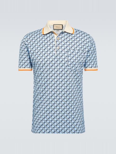GUCCI logo-pattern cotton polo shirt
