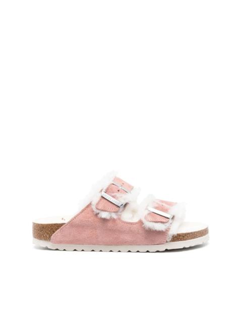 shearling double buckle slides