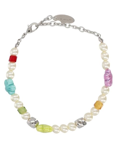 Off-White BRACCIALE IN ARGENTO CON PERLINE