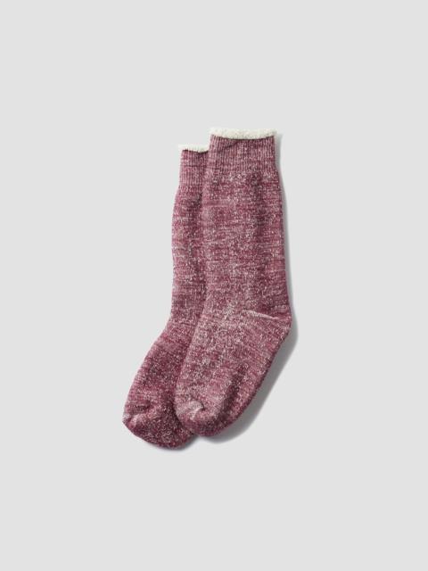 Nigel Cabourn Rototo Double Face Crew Knitted Sock in Grape