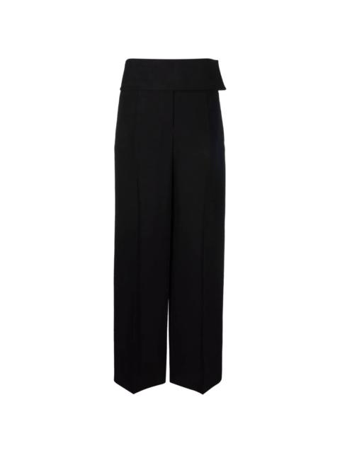 high-waisted wide-leg trousers