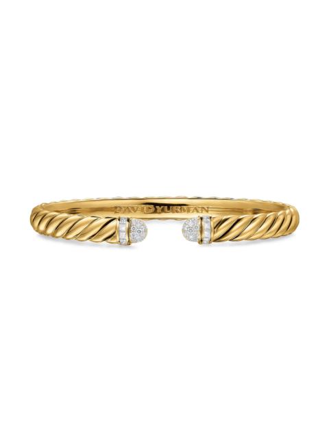 DAVID YURMAN Women's Sculpted Cable Cuff Bracelet in 18K Yellow Gold - Diamond