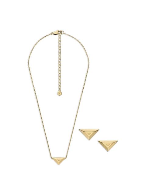 EMPORIO ARMANI logo-pendant jewellery set