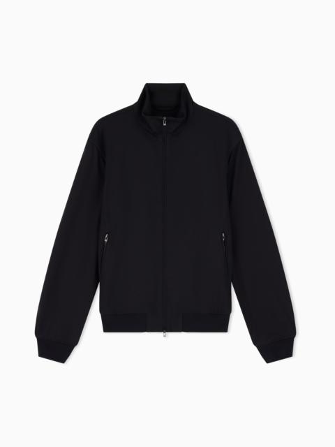 EMPORIO ARMANI BLOUSON IN WAFFLE-EFFECT ARMURE FABRIC