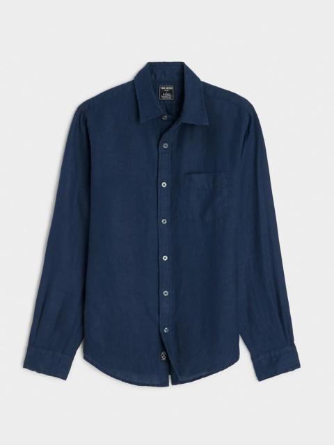 TODD SNYDER Slim Sea Soft Irish Linen Point Collar Shirt
