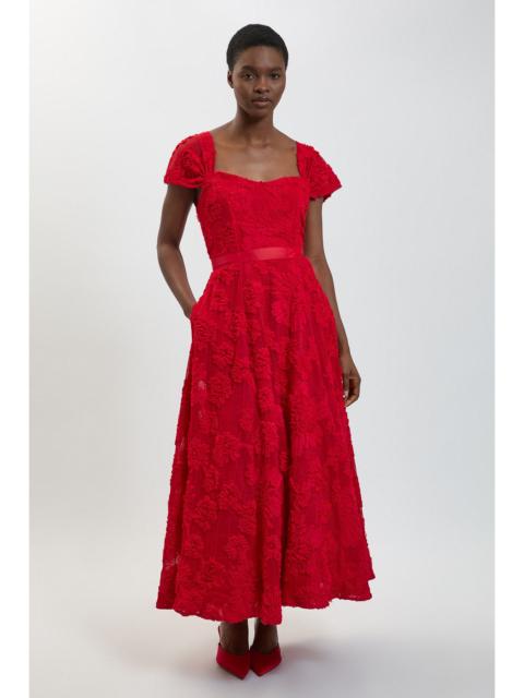 KAREN MILLEN Textured Off The Shoulder Maxi Dress