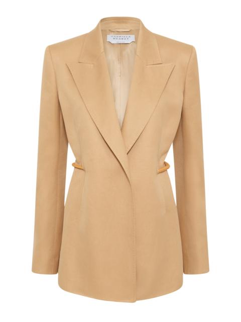 GABRIELA HEARST Epona Rope Blazer in Wheat Textured Linen Slub