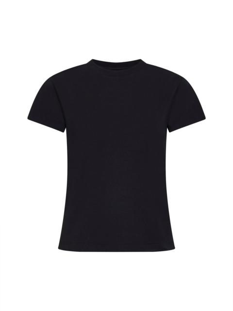 Black breathable cotton jersey numeric T-shirt