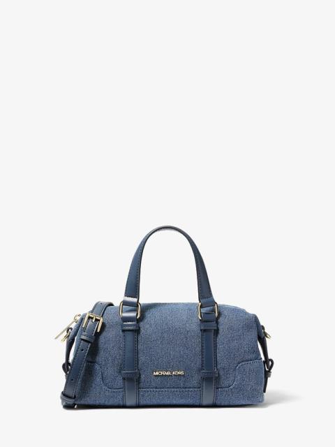 MICHAEL KORS Teddi Extra-Small Washed Denim Slouchy Crossbody Bag